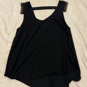 LUSH Black tank top with details on the shoulder